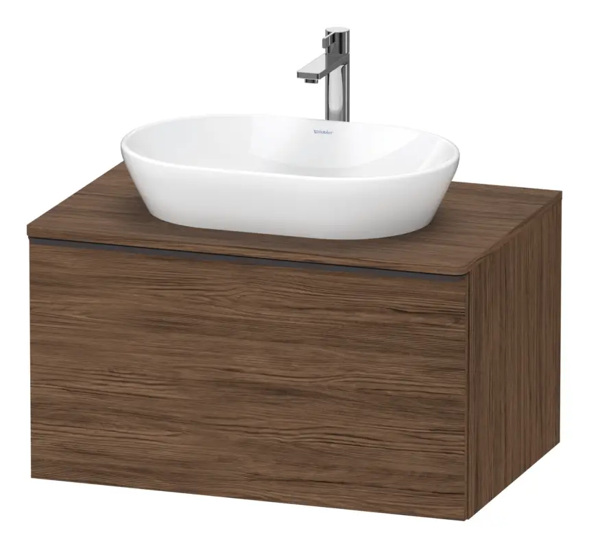 Duravit D-Neo Konsolenwaschtischunterschrank mit 1 Auszug Griff Diamantschwarz Matt 800 x 459 x 550 mm - Nussbaum dunkel Matt Knallerangebot