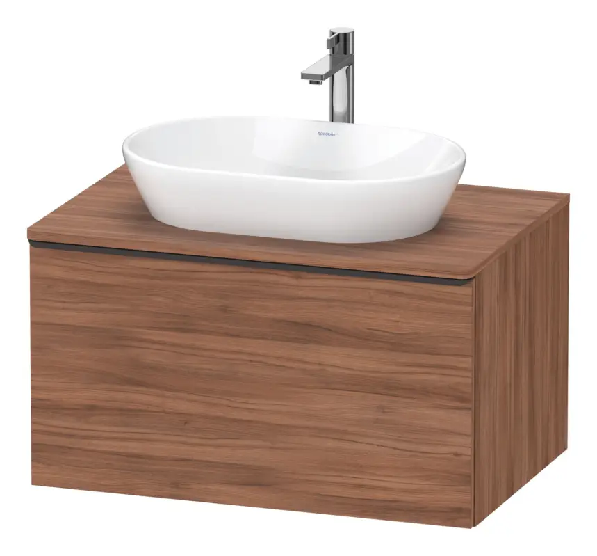 Duravit D-Neo Konsolenwaschtischunterschrank mit 1 Auszug Griff Diamantschwarz Matt 800 x 459 x 550 mm - Nussbaum Matt Finale Aktion