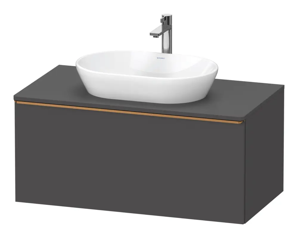 Rabatt Duravit D-Neo Konsolenwaschtischunterschrank mit 1 Auszug Griff Bronze Gebürstet 1000 x 459 x 550 mm - Graphit Matt