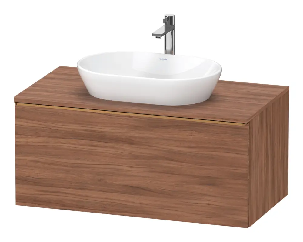 Duravit D-Neo Konsolenwaschtischunterschrank mit 1 Auszug Griff Bronze Gebürstet 1000 x 459 x 550 mm - Nussbaum Matt Preis Gesenkt