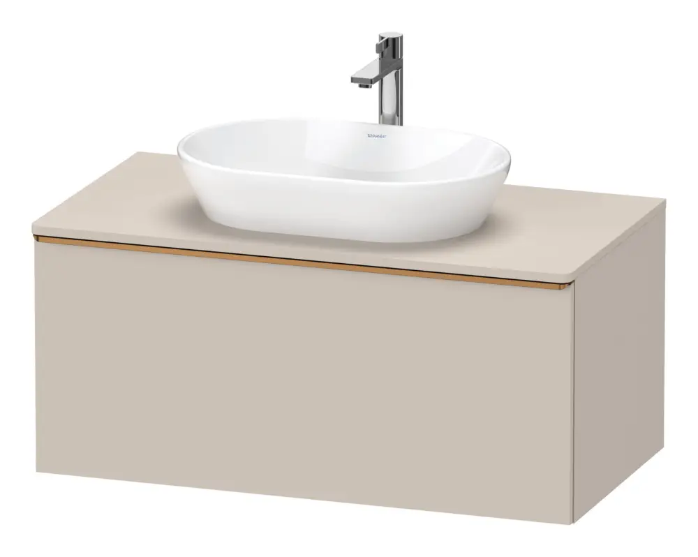Duravit D-Neo Konsolenwaschtischunterschrank mit 1 Auszug Griff Bronze Gebürstet 1000 x 459 x 550 mm - Taupe Matt Expressversand