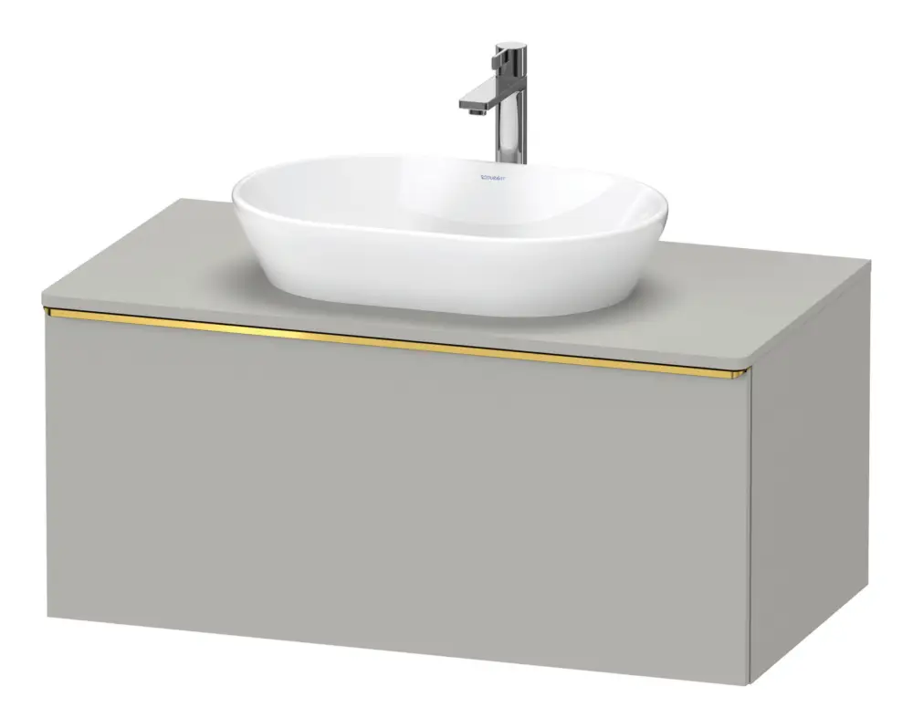 Meistverkauft Duravit D-Neo Konsolenwaschtischunterschrank mit 1 Auszug Griff Gold Poliert 1000 x 459 x 550 mm - Betongrau Matt