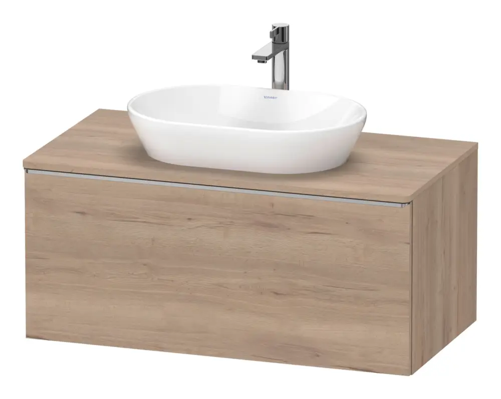 Nur Heute Duravit D-Neo Konsolenwaschtischunterschrank mit 1 Auszug Griff Edelstahl Gebürstet 1000 x 459 x 550 mm - Eiche Marmoriert Matt
