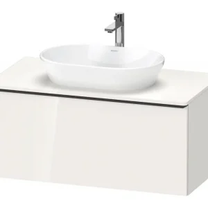 Aktuell Duravit D-Neo Konsolenwaschtischunterschrank mit 1 Auszug Griff Diamantschwarz Matt 1000 x 459 x 550 mm - Weiß Hochglanz