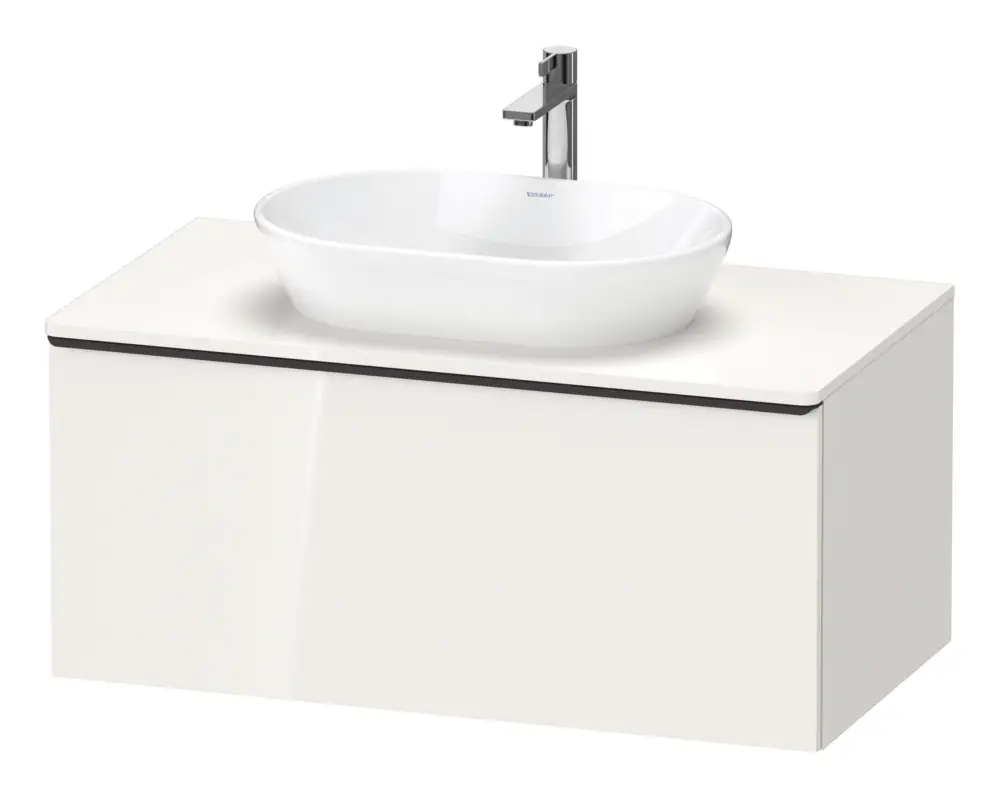 Aktuell Duravit D-Neo Konsolenwaschtischunterschrank mit 1 Auszug Griff Diamantschwarz Matt 1000 x 459 x 550 mm - Weiß Hochglanz