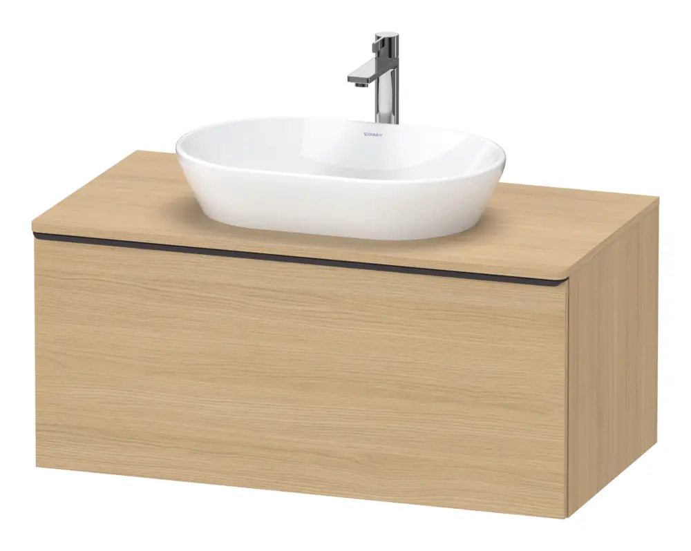 Ausverkauf Duravit D-Neo Konsolenwaschtischunterschrank mit 1 Auszug Griff Diamantschwarz Matt 1000 x 459 x 550 mm - Eiche Natur Matt
