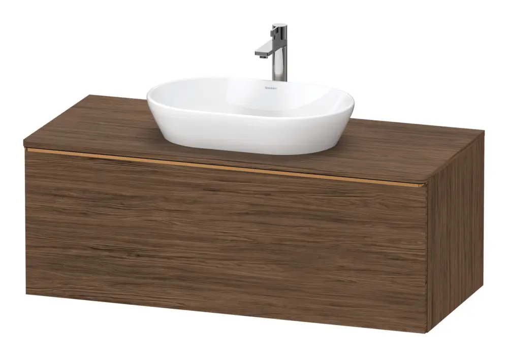Duravit D-Neo Konsolenwaschtischunterschrank mit 1 Auszug Griff Bronze Gebürstet 1200 x 459 x 550 mm - Nussbaum dunkel Matt Jetzt Bestellen