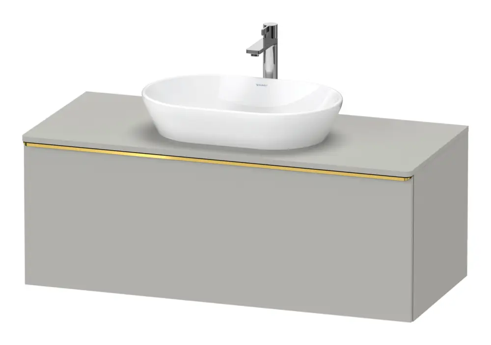 Duravit D-Neo Konsolenwaschtischunterschrank mit 1 Auszug Griff Gold Poliert 1200 x 459 x 550 mm - Betongrau Matt Ausverkauf