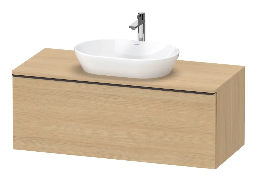 Preis Gesenkt Duravit D-Neo Konsolenwaschtischunterschrank mit 1 Auszug Griff Diamantschwarz Matt 1200 x 459 x 550 mm - Eiche Natur Matt