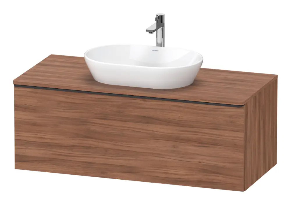 Duravit D-Neo Konsolenwaschtischunterschrank mit 1 Auszug Griff Diamantschwarz Matt 1200 x 459 x 550 mm - Nussbaum Matt Preis Gesenkt