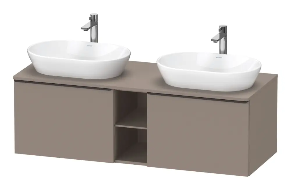 Duravit D-Neo Konsolenwaschtischunterschrank für 2 Becken mit 2 Auszügen und 2 Fächern Griff Diamantschwarz Matt 1400 x 459 x 550 mm - Basalt Matt Top-Angebot