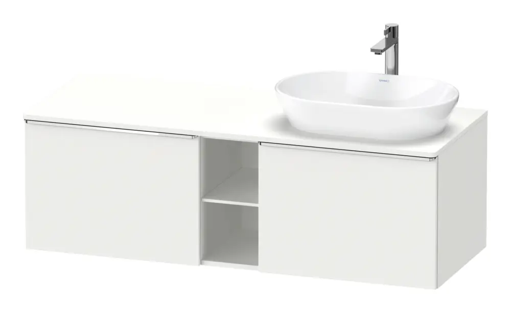 Duravit D-Neo Konsolenwaschtischunterschrank für Becken rechts mit 2 Auszügen und 2 Fächern Griff Chrom Hochglanz 1400 x 459 x 550 mm - Weiß Matt Saisonangebot
