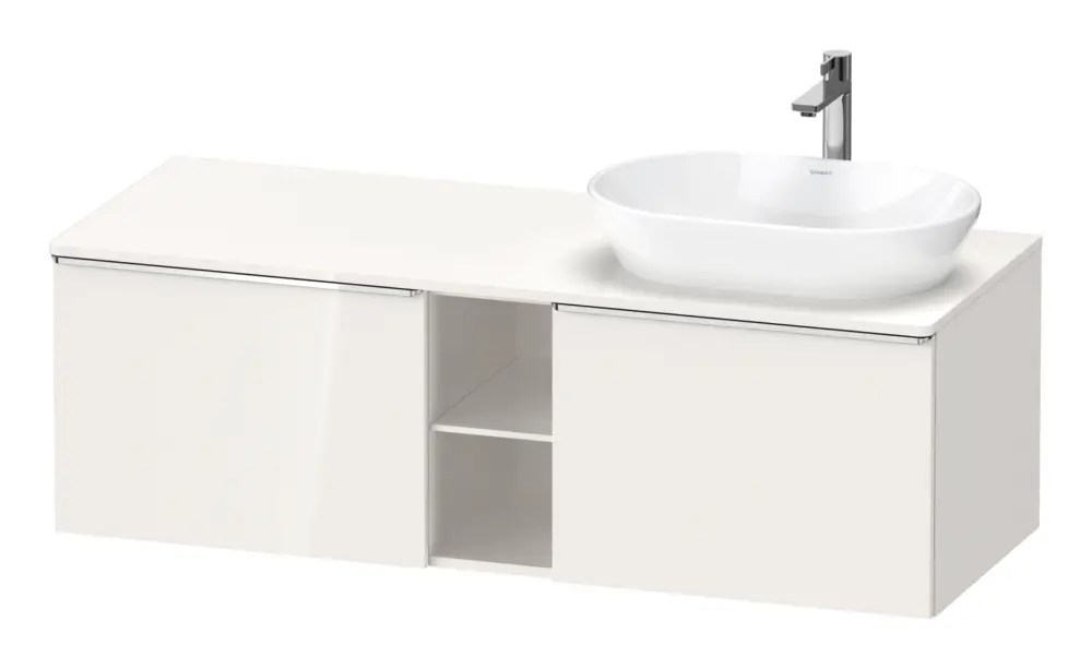 Duravit D-Neo Konsolenwaschtischunterschrank für Becken rechts mit 2 Auszügen und 2 Fächern Griff Chrom Hochglanz 1400 x 459 x 550 mm - Weiß Hochglanz Rabatt