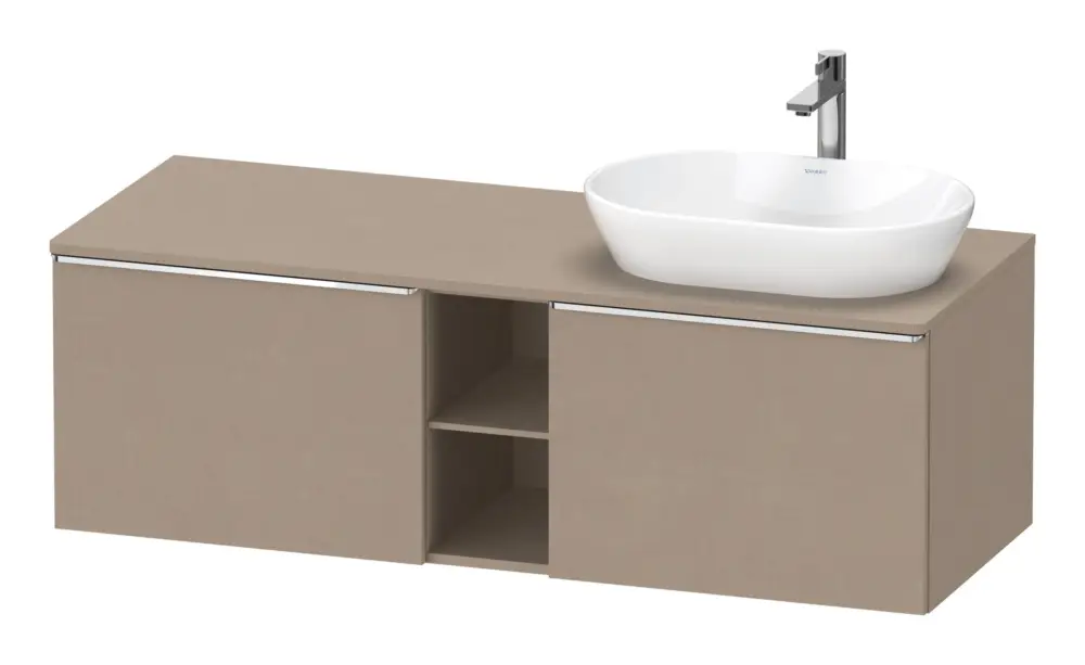 Duravit D-Neo Konsolenwaschtischunterschrank für Becken rechts mit 2 Auszügen und 2 Fächern Griff Chrom Hochglanz 1400 x 459 x 550 mm - Leinen Matt Bestpreis
