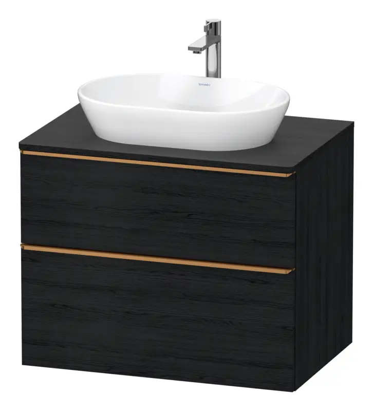 Top-Seller Duravit D-Neo Konsolenwaschtischunterschrank mit 2 Auszügen Griff Bronze Gebürstet 800 x 644 x 550 mm - Eiche Schwarz Matt