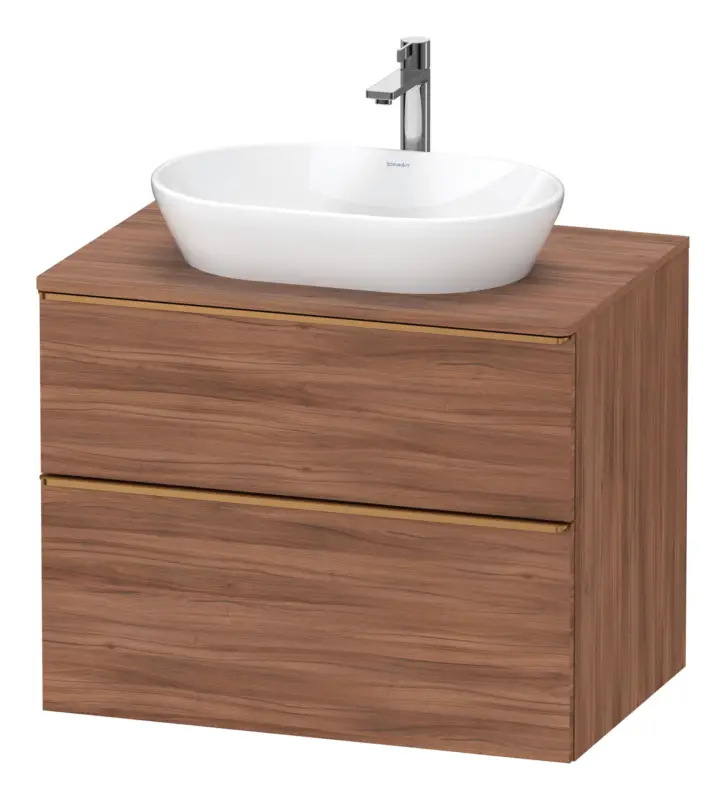 Duravit D-Neo Konsolenwaschtischunterschrank mit 2 Auszügen Griff Bronze Gebürstet 800 x 644 x 550 mm - Nussbaum Matt Markenware
