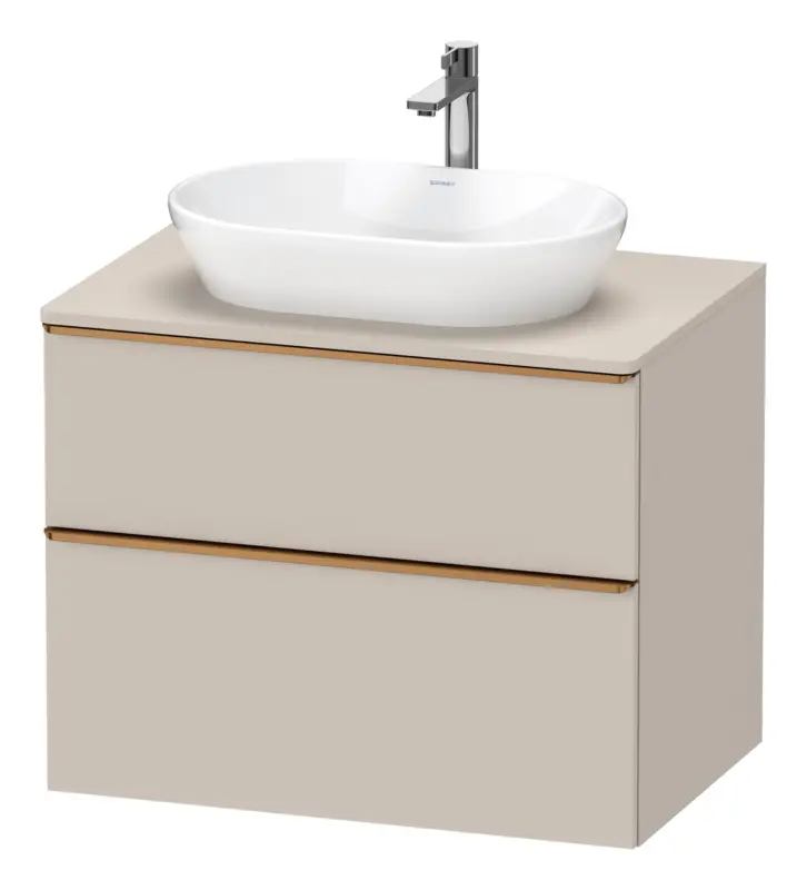 Expressversand Duravit D-Neo Konsolenwaschtischunterschrank mit 2 Auszügen Griff Bronze Gebürstet 800 x 644 x 550 mm - Taupe Matt