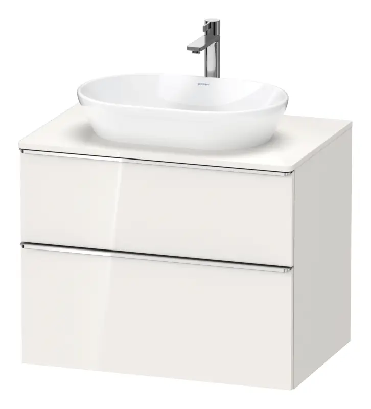 Markenprodukt Duravit D-Neo Konsolenwaschtischunterschrank mit 2 Auszügen Griff Chrom Hochglanz 800 x 644 x 550 mm - Weiß Hochglanz