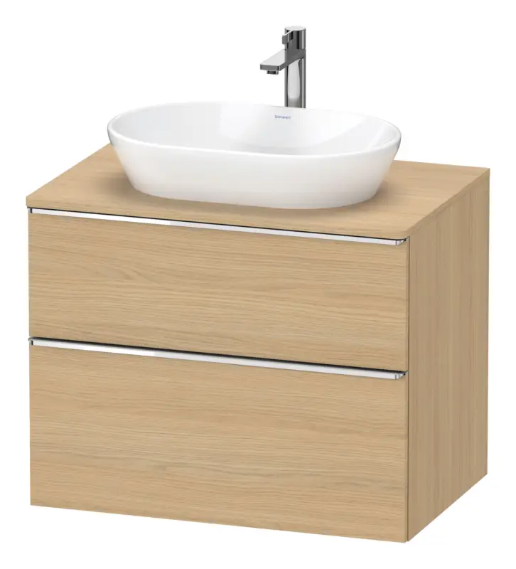 Letzte Chance Duravit D-Neo Konsolenwaschtischunterschrank mit 2 Auszügen Griff Chrom Hochglanz 800 x 644 x 550 mm - Eiche Natur Matt