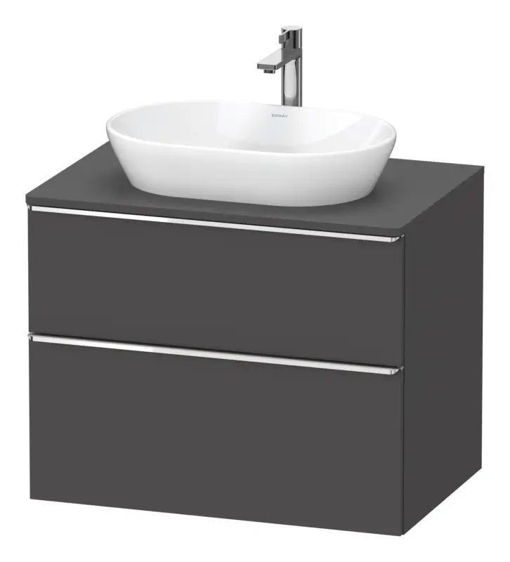 Duravit D-Neo Konsolenwaschtischunterschrank mit 2 Auszügen Griff Chrom Hochglanz 800 x 644 x 550 mm - Graphit Matt Sonderangebot