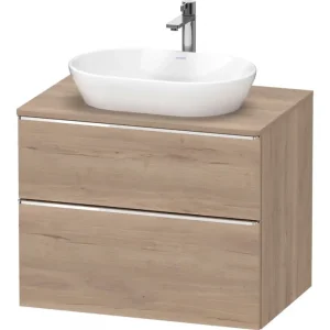 Abverkauf Duravit D-Neo Konsolenwaschtischunterschrank mit 2 Auszügen Griff Chrom Hochglanz 800 x 644 x 550 mm - Eiche Marmoriert Matt