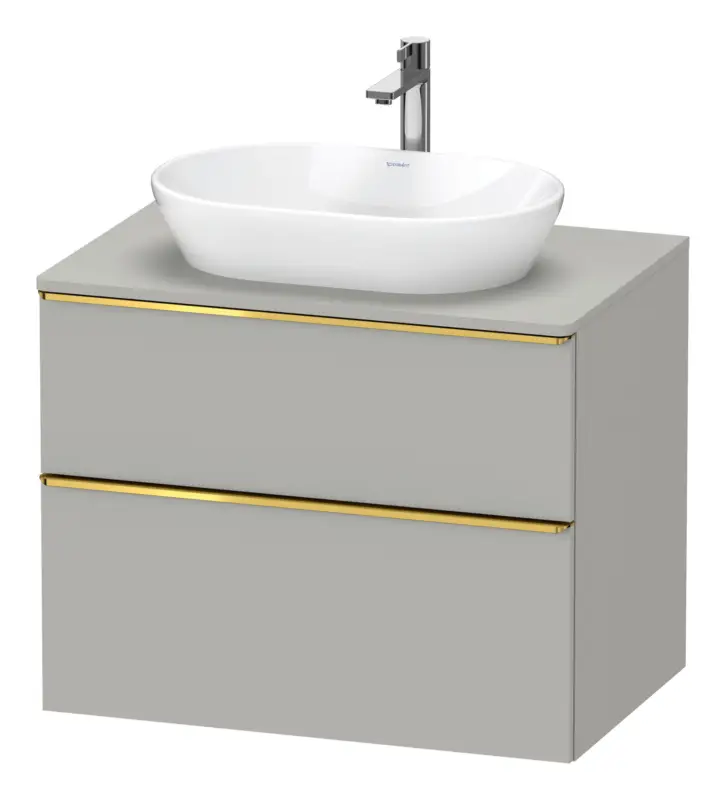 Duravit D-Neo Konsolenwaschtischunterschrank mit 2 Auszügen Griff Gold Poliert 800 x 644 x 550 mm - Betongrau Matt Direktkauf