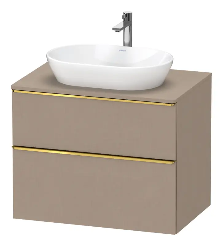 Duravit D-Neo Konsolenwaschtischunterschrank mit 2 Auszügen Griff Gold Poliert 800 x 644 x 550 mm - Leinen Matt Ausverkauf