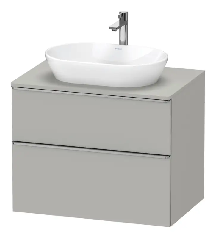 Letzte Chance Duravit D-Neo Konsolenwaschtischunterschrank mit 2 Auszügen Griff Edelstahl Gebürstet 800 x 644 x 550 mm - Betongrau Matt