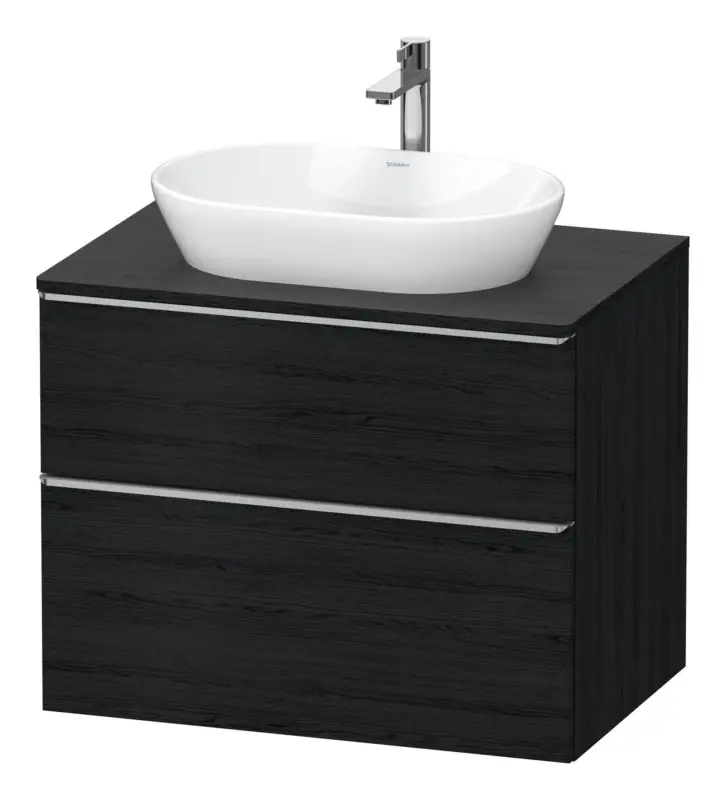 Duravit D-Neo Konsolenwaschtischunterschrank mit 2 Auszügen Griff Edelstahl Gebürstet 800 x 644 x 550 mm - Eiche Schwarz Matt Online Kaufen