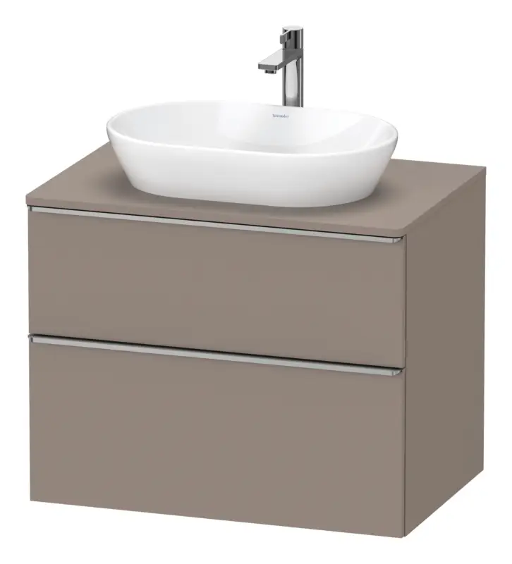 Zertifiziert Duravit D-Neo Konsolenwaschtischunterschrank mit 2 Auszügen Griff Edelstahl Gebürstet 800 x 644 x 550 mm - Basalt Matt