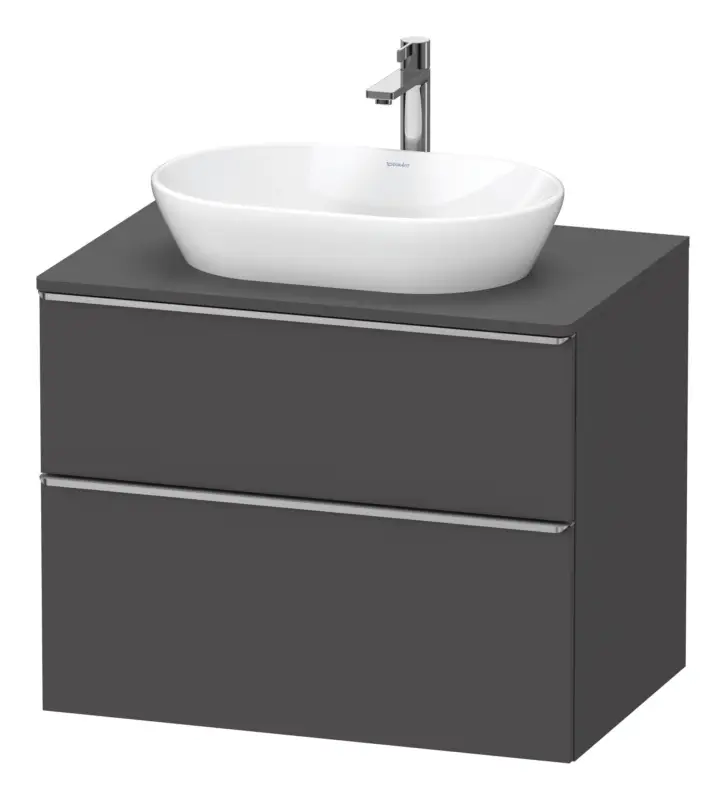 Duravit D-Neo Konsolenwaschtischunterschrank mit 2 Auszügen Griff Edelstahl Gebürstet 800 x 644 x 550 mm - Graphit Matt Schnäppchen
