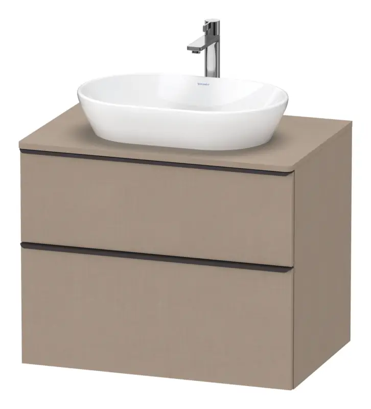 Begrenztes Angebot Duravit D-Neo Konsolenwaschtischunterschrank mit 2 Auszügen Griff Diamantschwarz Matt 800 x 644 x 550 mm - Leinen Matt