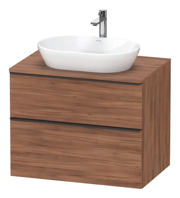 Top-Angebot Duravit D-Neo Konsolenwaschtischunterschrank mit 2 Auszügen Griff Diamantschwarz Matt 800 x 644 x 550 mm - Nussbaum Matt