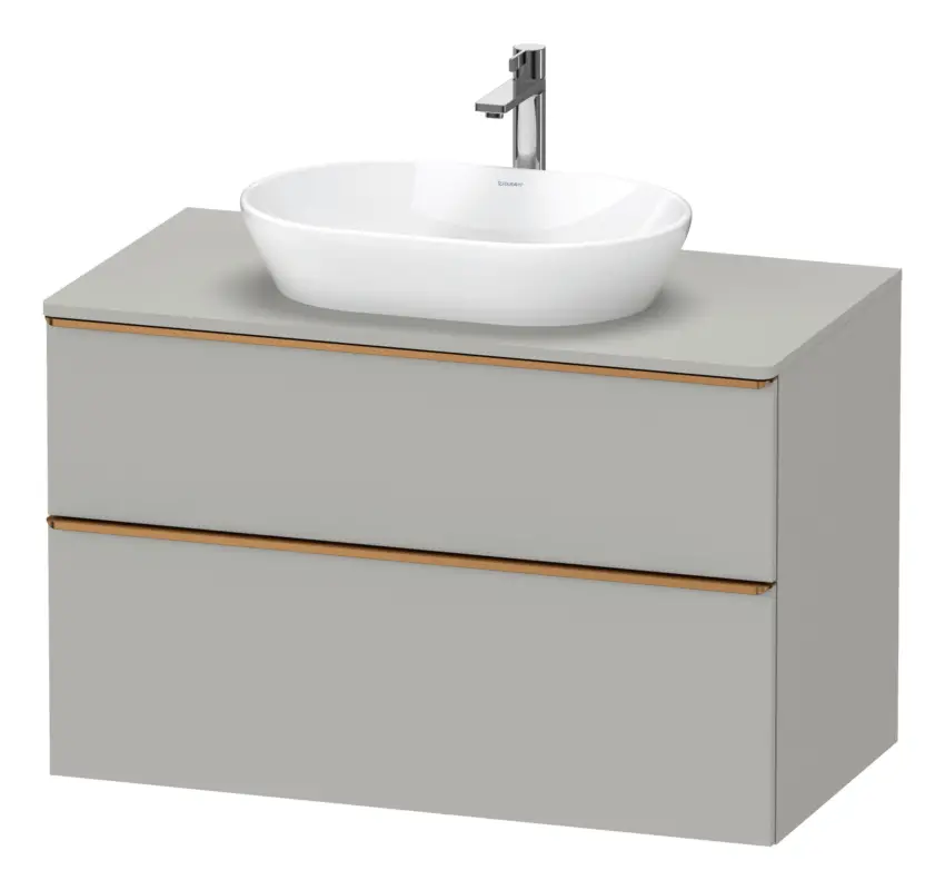 Schnäppchen Duravit D-Neo Konsolenwaschtischunterschrank mit 2 Auszügen Griff Bronze Gebürstet 1000 x 644 x 550 mm - Betongrau Matt