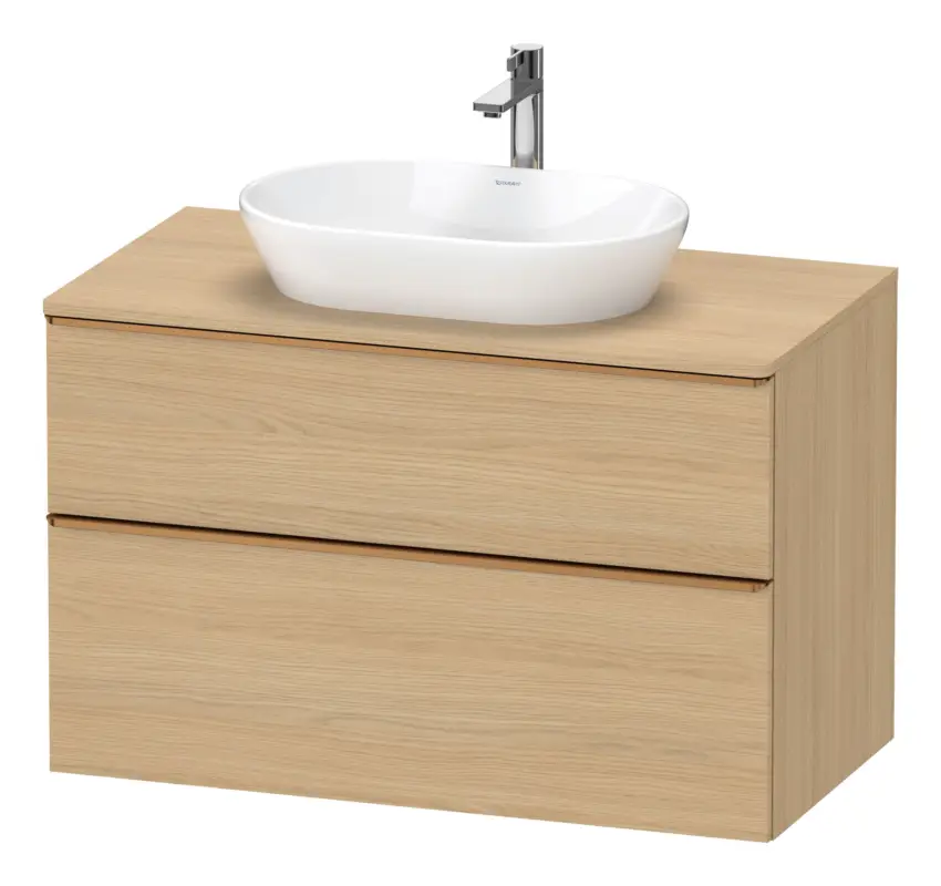 Duravit D-Neo Konsolenwaschtischunterschrank mit 2 Auszügen Griff Bronze Gebürstet 1000 x 644 x 550 mm - Eiche Natur Matt Neuheit
