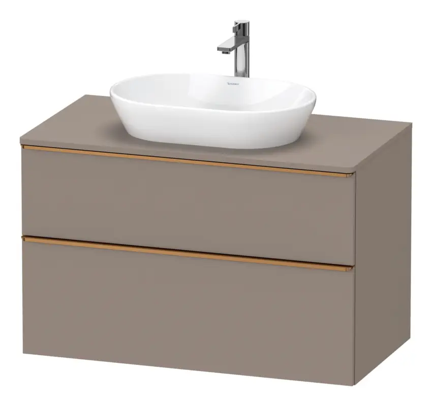 Duravit D-Neo Konsolenwaschtischunterschrank mit 2 Auszügen Griff Bronze Gebürstet 1000 x 644 x 550 mm - Basalt Matt Direkt Vom Hersteller