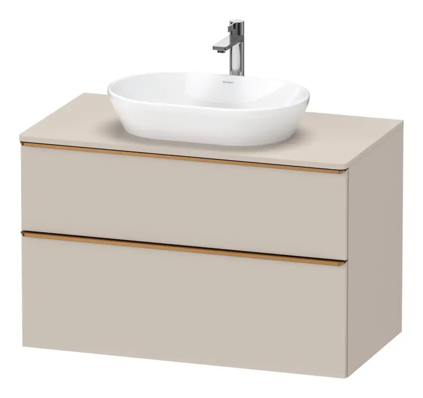 Duravit D-Neo Konsolenwaschtischunterschrank mit 2 Auszügen Griff Bronze Gebürstet 1000 x 644 x 550 mm - Taupe Matt Rabatt