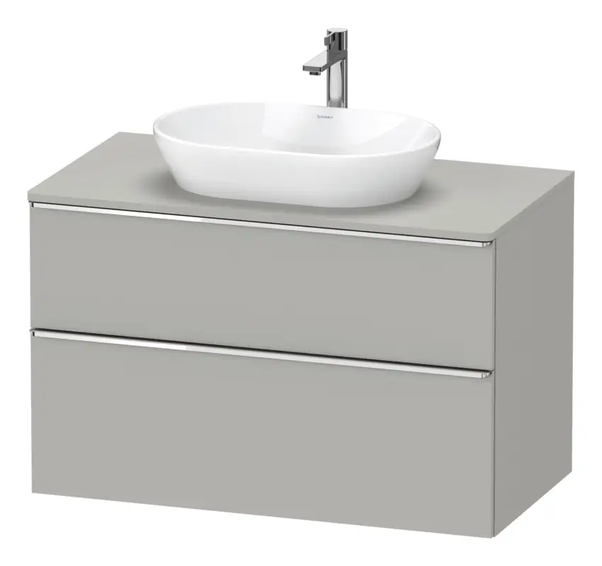 Duravit D-Neo Konsolenwaschtischunterschrank mit 2 Auszügen Griff Chrom Hochglanz 1000 x 644 x 550 mm - Betongrau Matt Markenprodukt