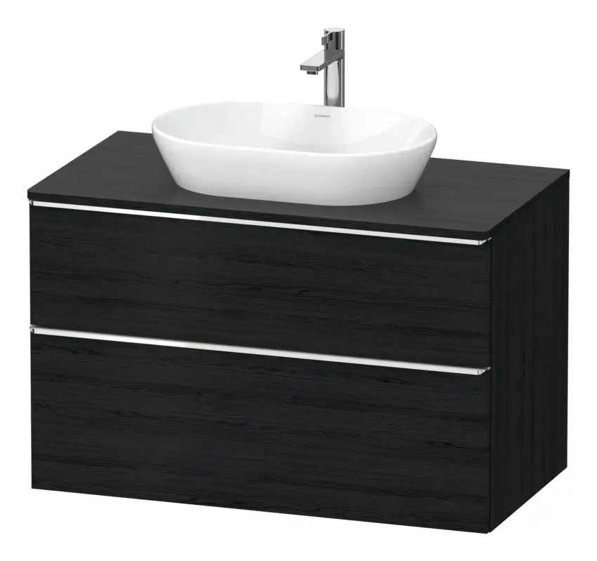 Preisknaller Duravit D-Neo Konsolenwaschtischunterschrank mit 2 Auszügen Griff Chrom Hochglanz 1000 x 644 x 550 mm - Eiche Schwarz Matt