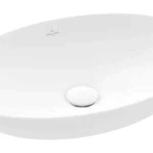 Sichere Zahlung Villeroy & Boch Loop & Friends Aufsatzwaschbecken ohne Überlauf 560 x 380 x 150 mm - Stone White mit CeramicPlus