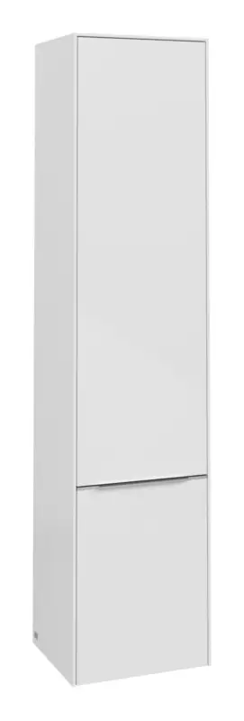 Villeroy & Boch Subway 3.0 Hochschrank 2 Türen Anschlag links 400 x 346 x 1710 mm - Brilliant White / Aluminium glänzend Schnäppchen