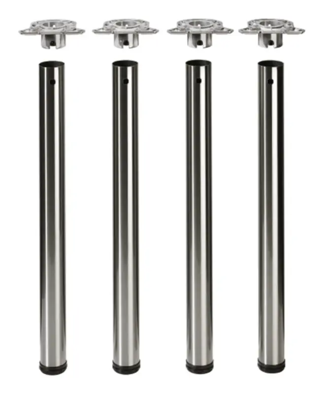 Bestpreis Hettich Tischbein-Set Efua ø 60 mm x 710 mm - 740 mm Edelstahl Optik