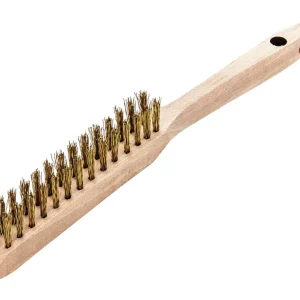 Lessmann Handdrahtbürste Messing gewellt 0,35 mm 2-reihig Super-Preis