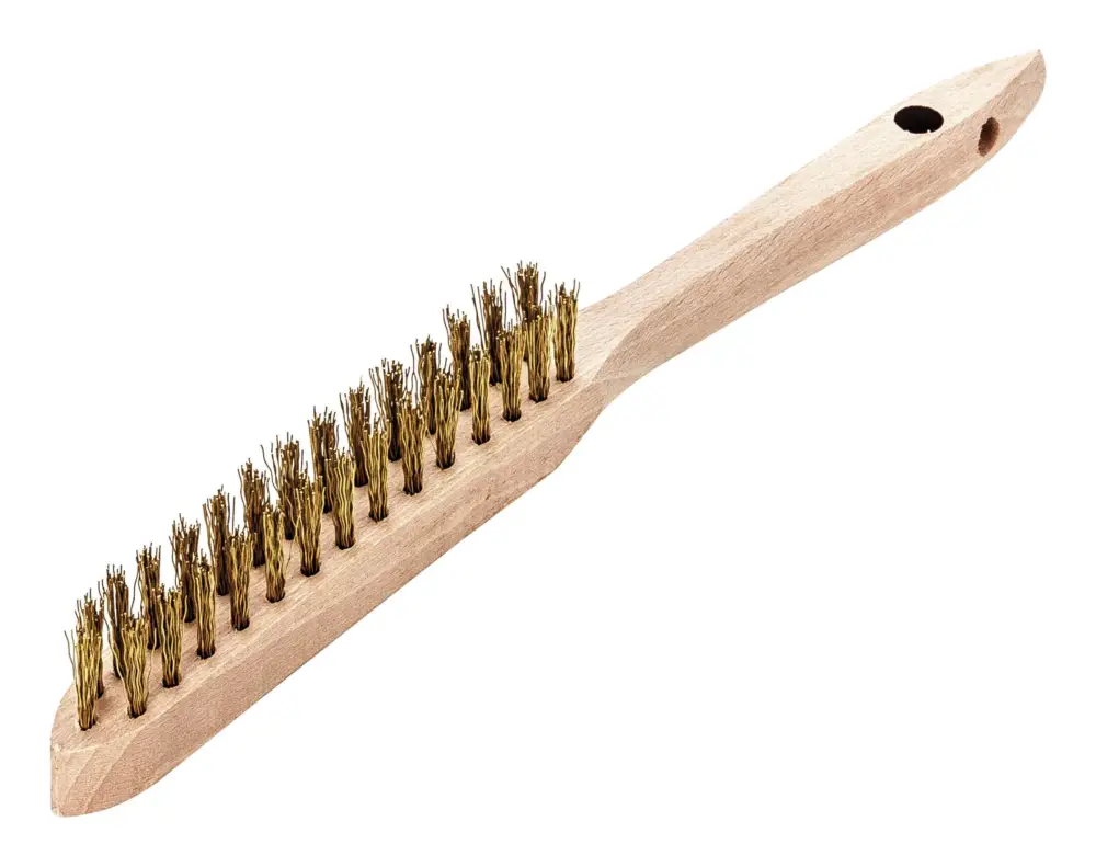 Lessmann Handdrahtbürste Messing gewellt 0,35 mm 2-reihig Super-Preis