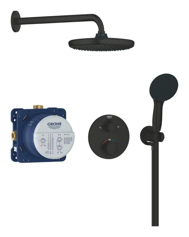 Jetzt Kaufen Grohe Precision Thermostat Duschsystem mit Vitalio Start 250 - Mattschwarz