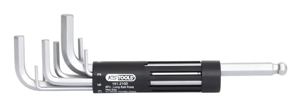 KS Tools 3 in 1 Innensechskant-Winkelstiftschlüssel-Satz, 8-teilig lang, Kugelkopf Super-Preis
