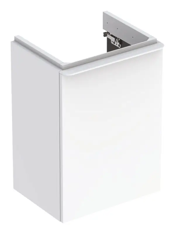Mega-Angebot Geberit Smyle Square Handwaschbecken-Unterschrank Türanschlag links 442 mm x 356 mm x 617 mm - Weiß Hochglanz