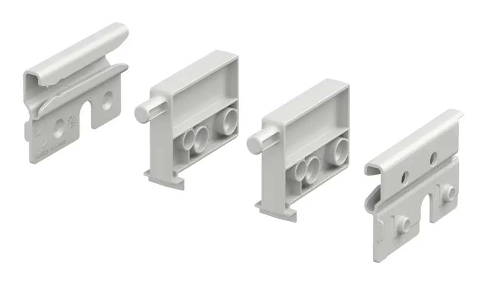 Ausverkauf Hettich Tablarbodenarretierung, Set, weiß, links und rechts