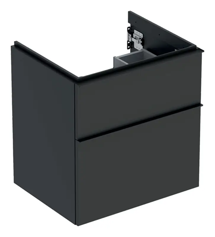 Bestseller Geberit iCon Waschtischunterschrank mit 2 Schubladen 592 x 615 x 476 mm - Dekor Lava / Griff Lava pulverbeschichtet matt