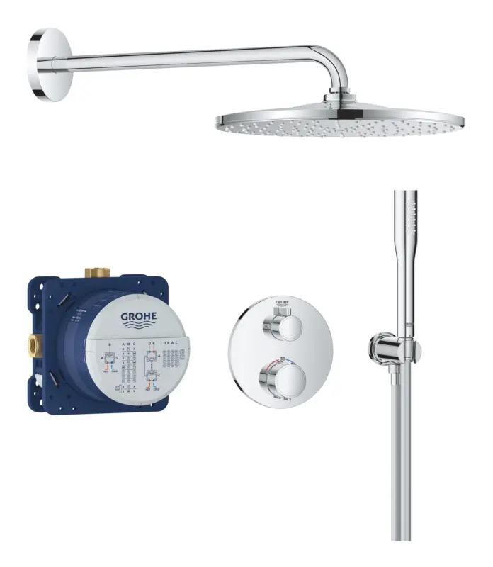Expressversand Grohe Precision Thermostat Duschsystem mit Vitalio Rain Mono 310 - Chrom